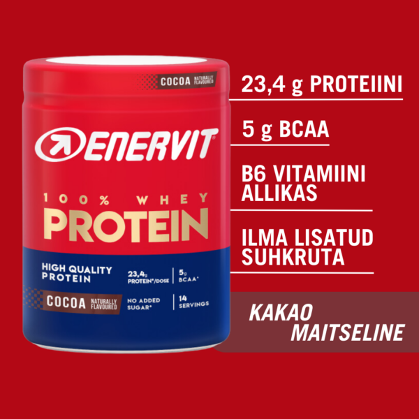 Enervit E.SPORT taastusjoogipulber 100%Whey 420g kakao - Image 2